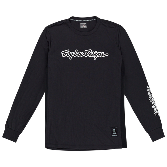 TROY LEE DESIGNS SKYLINE RIDE TEE SIGNATURE Jersey pitkähihainen musta 2025