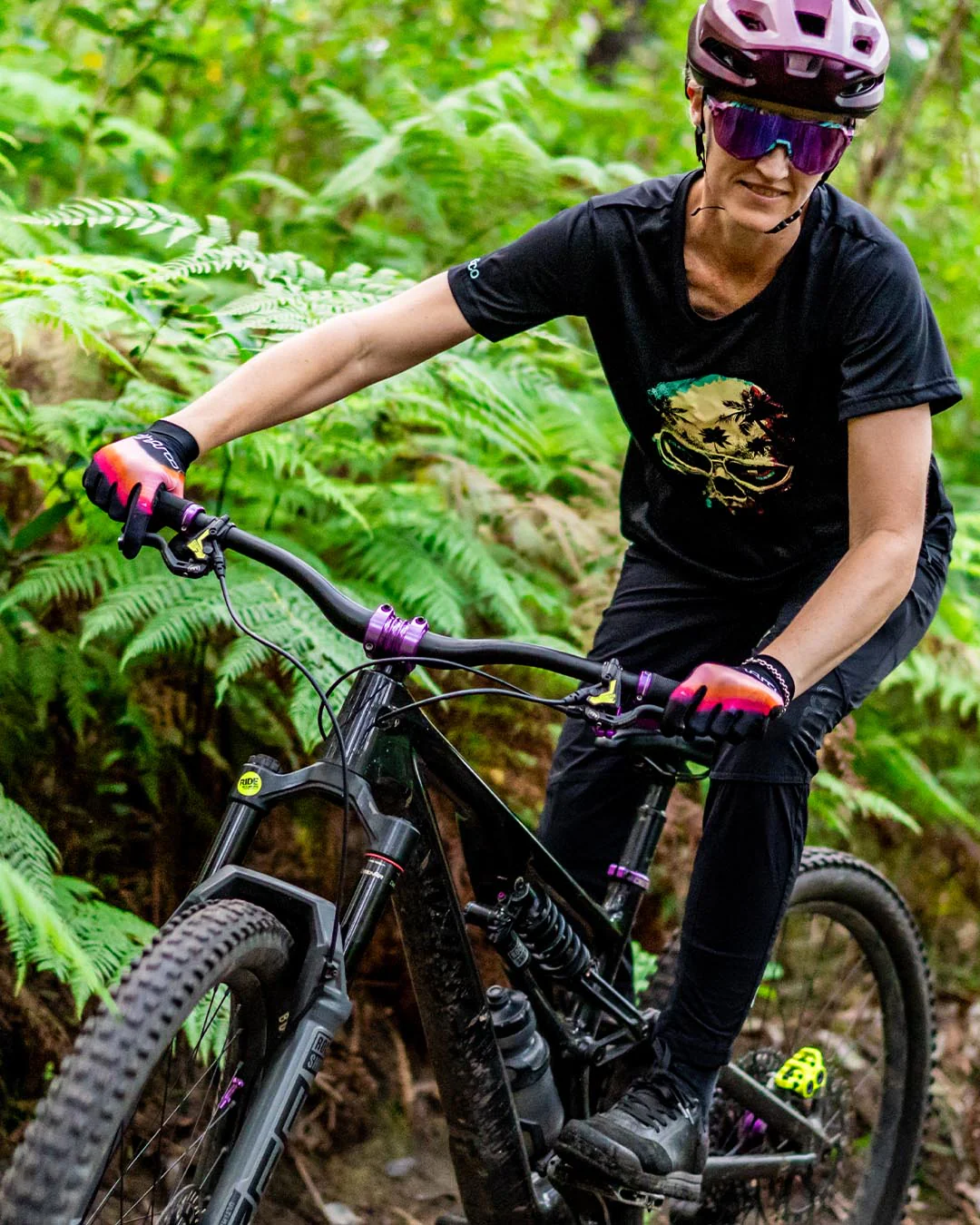 Trail Naisten MTB-hanskat Musta/Corail