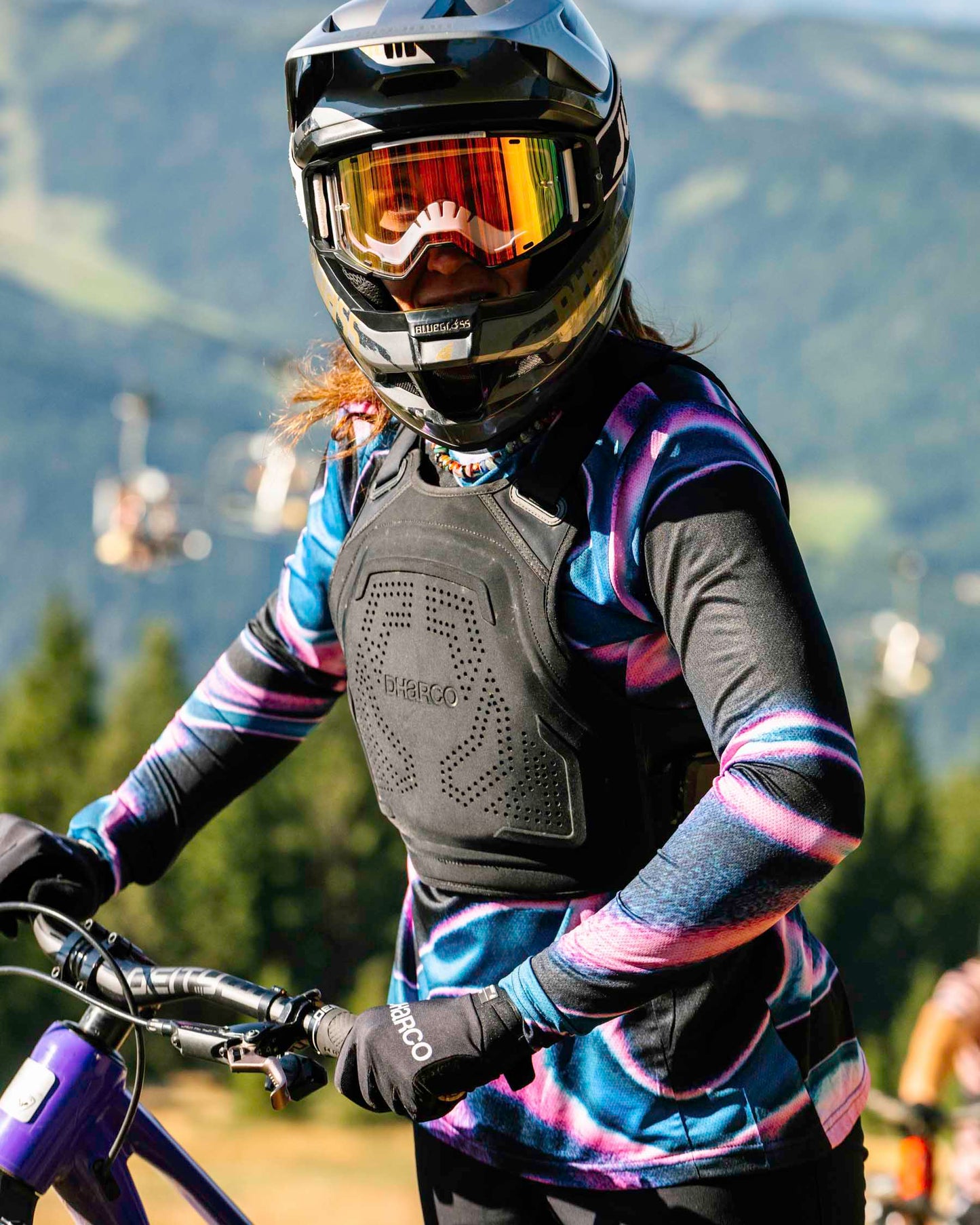 Naisten DHARCO RACE AURORA pitkähihainen trikoo musta/vaaleanpunainen