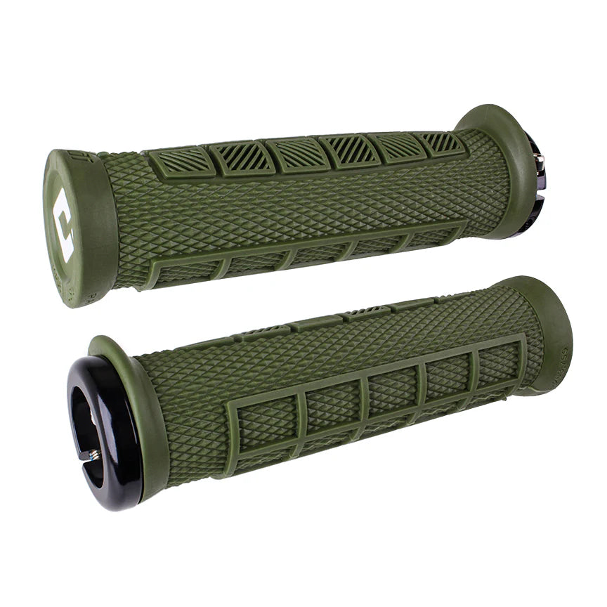 ODI ELITE PRO V2.1 Lock-on 130 mm:n kahvat Olive