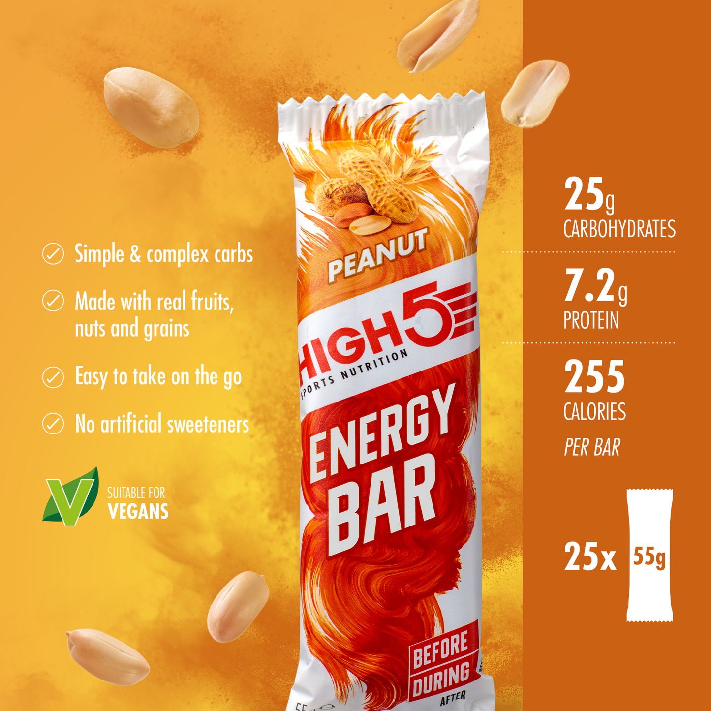 HIGH5 ENERGIAPATUKKA (55g) maapähkinäpatukka