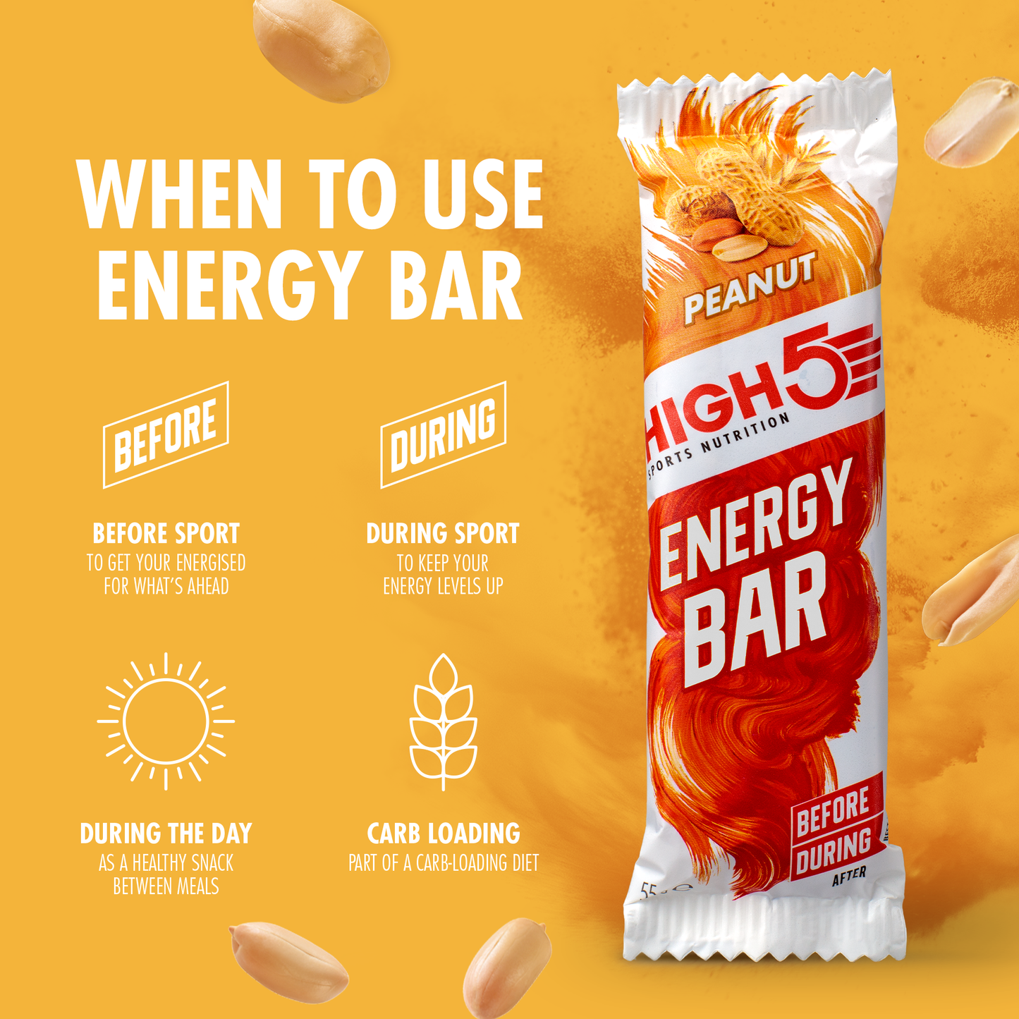 HIGH5 ENERGIAPATUKKA (55g) maapähkinäpatukka