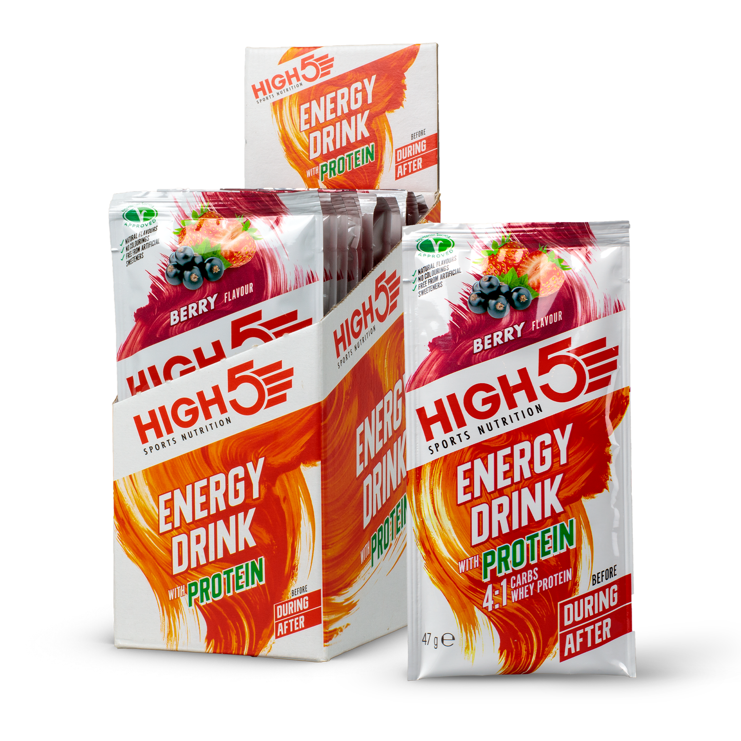 Energiajuoma HIGH5 ENERGIAJUOMA PROTEIINI (47g) Punainen hedelmä (47g)