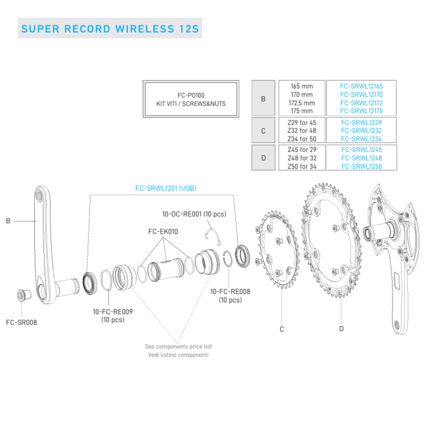12V CAMPAGNOLO SUPER RECORD WRL kampiakselin tehoanturi