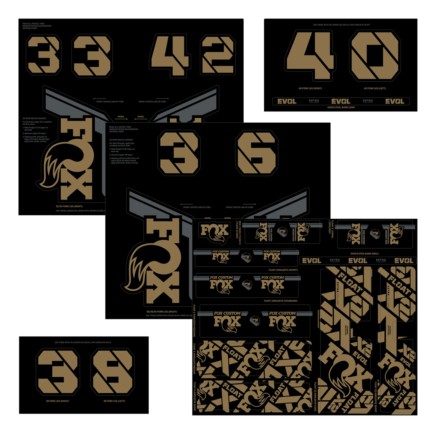 FOX Kashima haarukan ja iskunvaimentimen tarrasarja