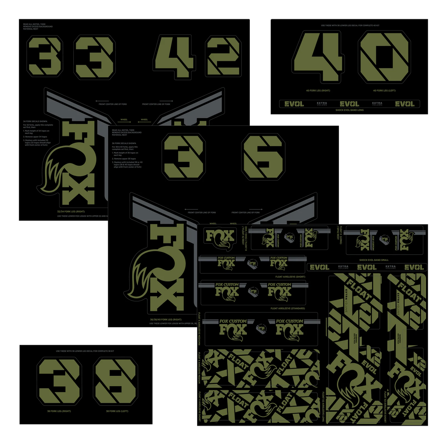 FOX haarukka- ja iskunvaimennustarrat Oliivinvihreä