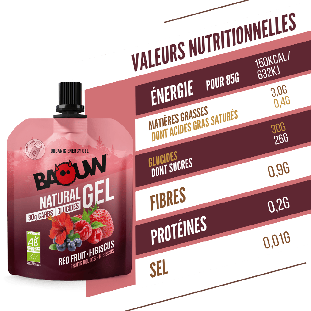 BAOUW Luomu Energiageeli Punaiset Hedelmät-Hibiskus (85g)