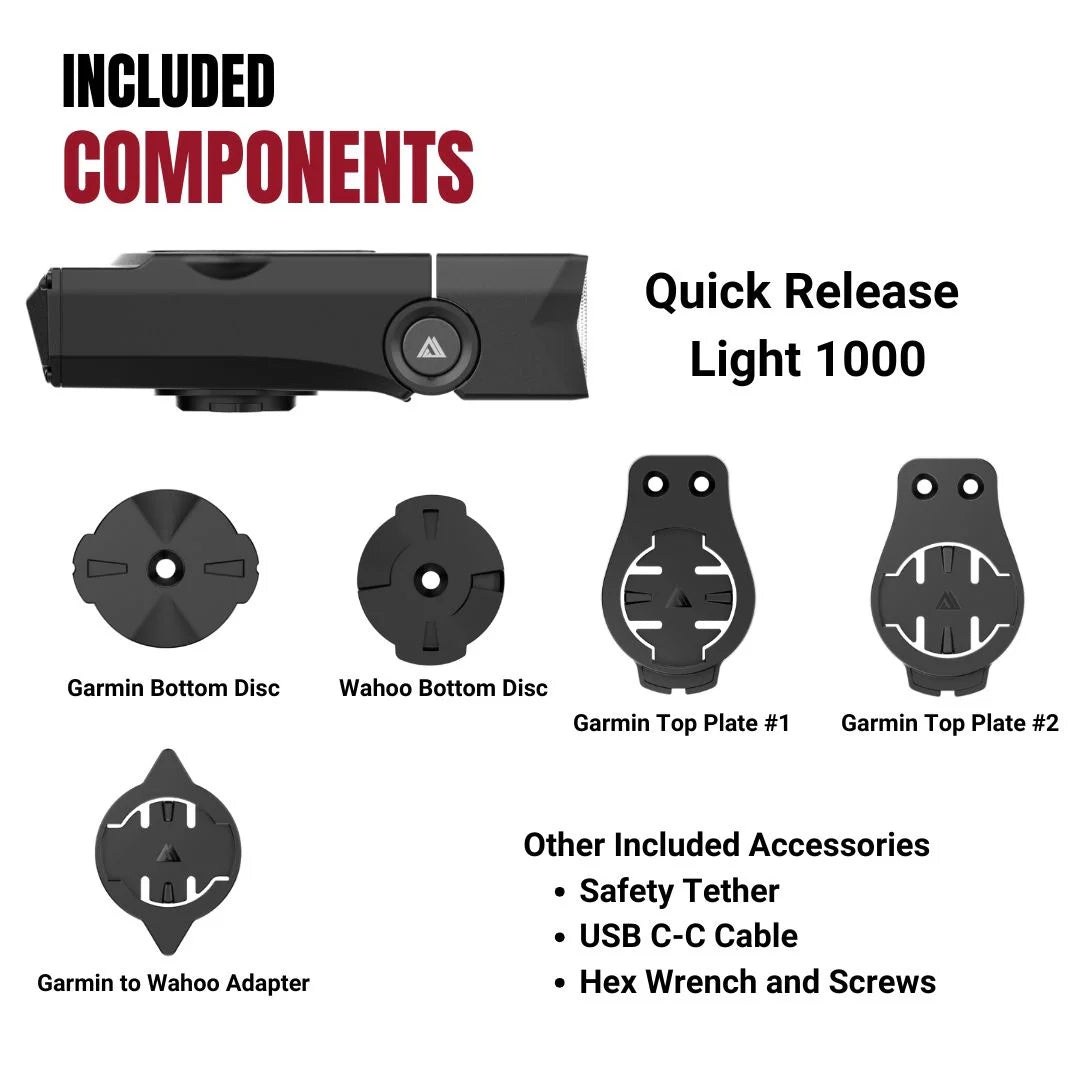 Etuvalaistus KOM CYCLING QUICK RELEASE LIGHT 1000