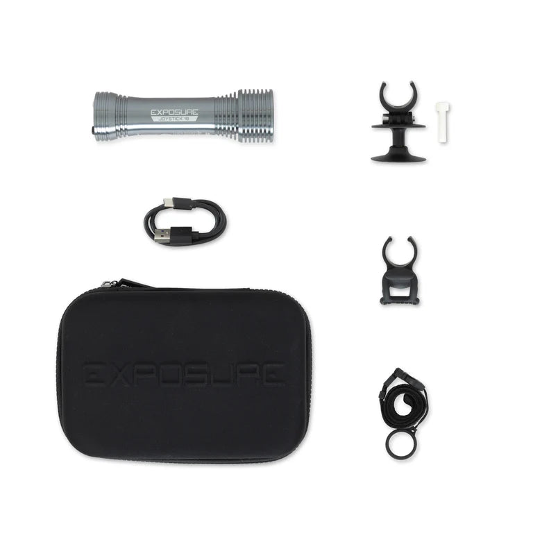 EXPOSURE LIGHTS JOYSTICK MK18 etuvalo kypäräkiinnityksellä varustettuna