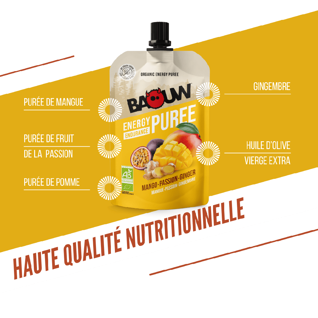 BAOUW Luomu Resepti Mango/Passion/Inkivääri Energiasose (90g)