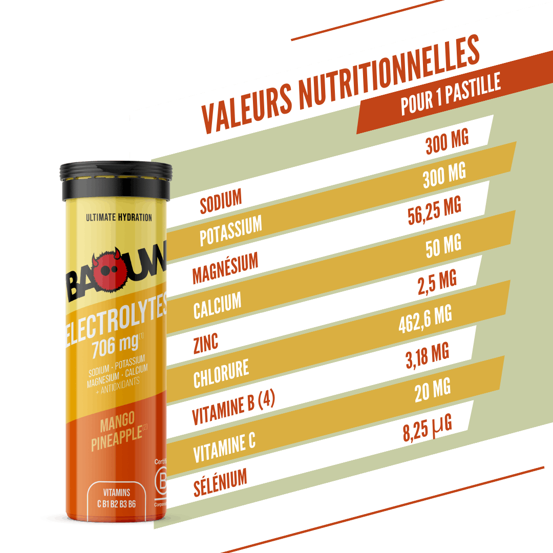 BAOUW Energiajuoma (10 tabletin putki) Mango/Ananas)