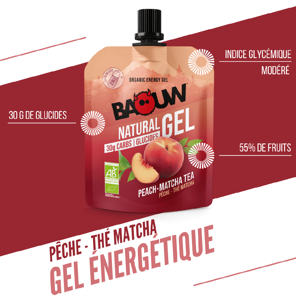 BAOUW Luomu Persikka-Matcha Tee Energiageeli (85g)