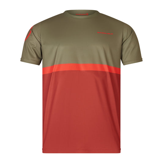 ENDURA SINGLETRACK CORE TEE II lyhythihainen trikoo Khaki/Punainen 2025