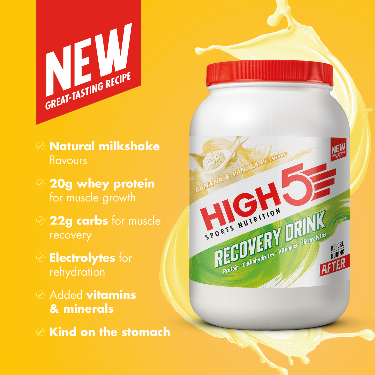 High5 Recovery Drink (450g) Banaani-Vanilja-Milkshake