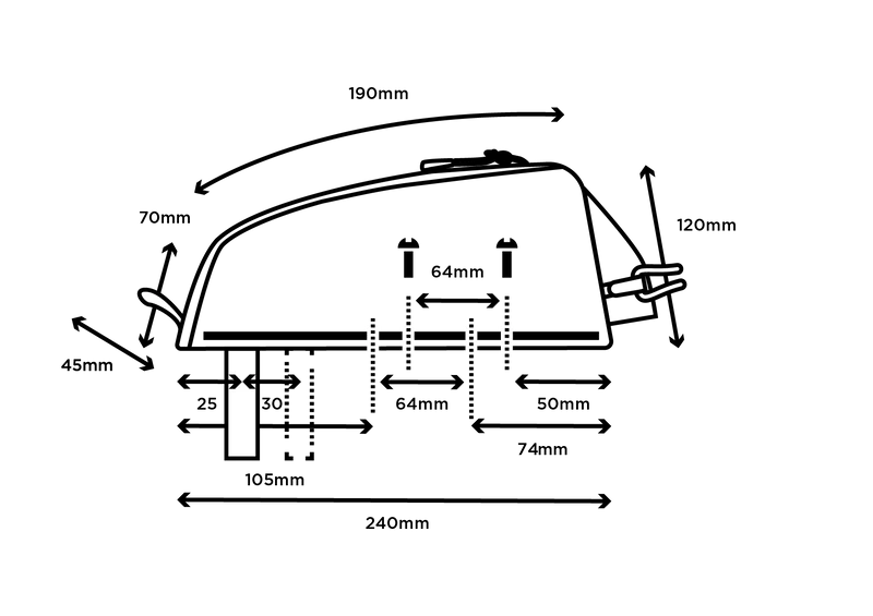 Runkolaukku RESTRAP RACE TOP TUBE BAG SHORT 1.2 L Musta