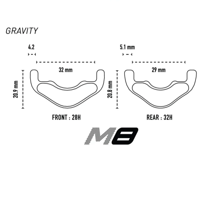 ENVE M8 29" 32mm etuvanne