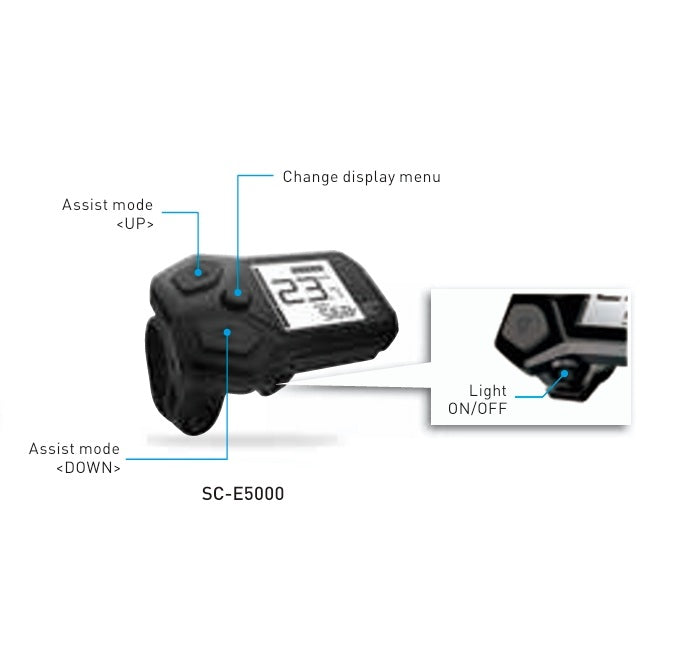 SHIMANO Steps SC-E5000 I-Spec EV -näyttö