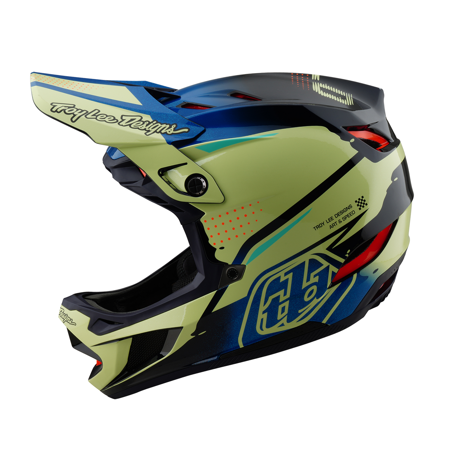 Troy Lee Designs D4 COMPOSITE MIPS Drip MTB-kypärä Keltainen