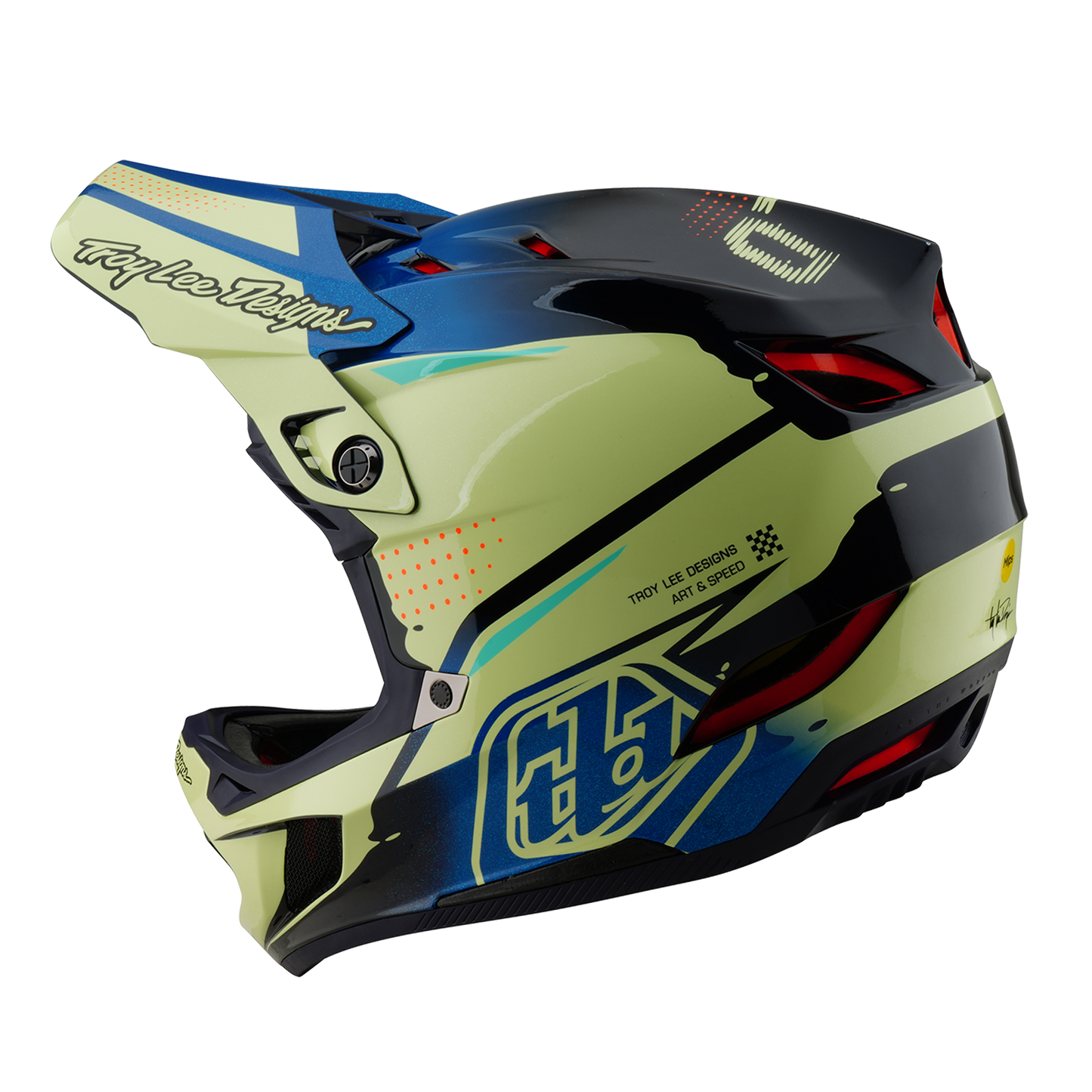 Troy Lee Designs D4 COMPOSITE MIPS Drip MTB-kypärä Keltainen