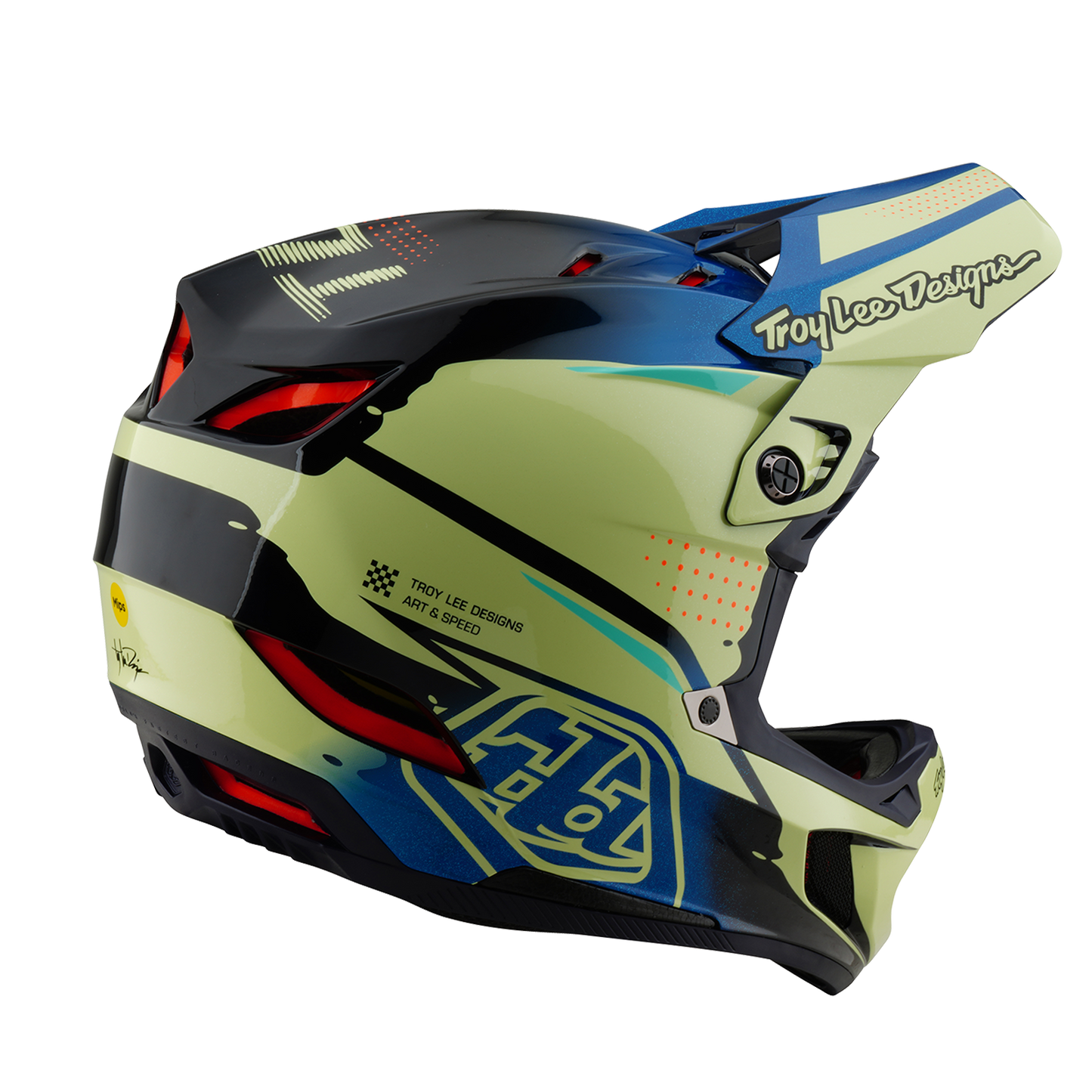 Troy Lee Designs D4 COMPOSITE MIPS Drip MTB-kypärä Keltainen