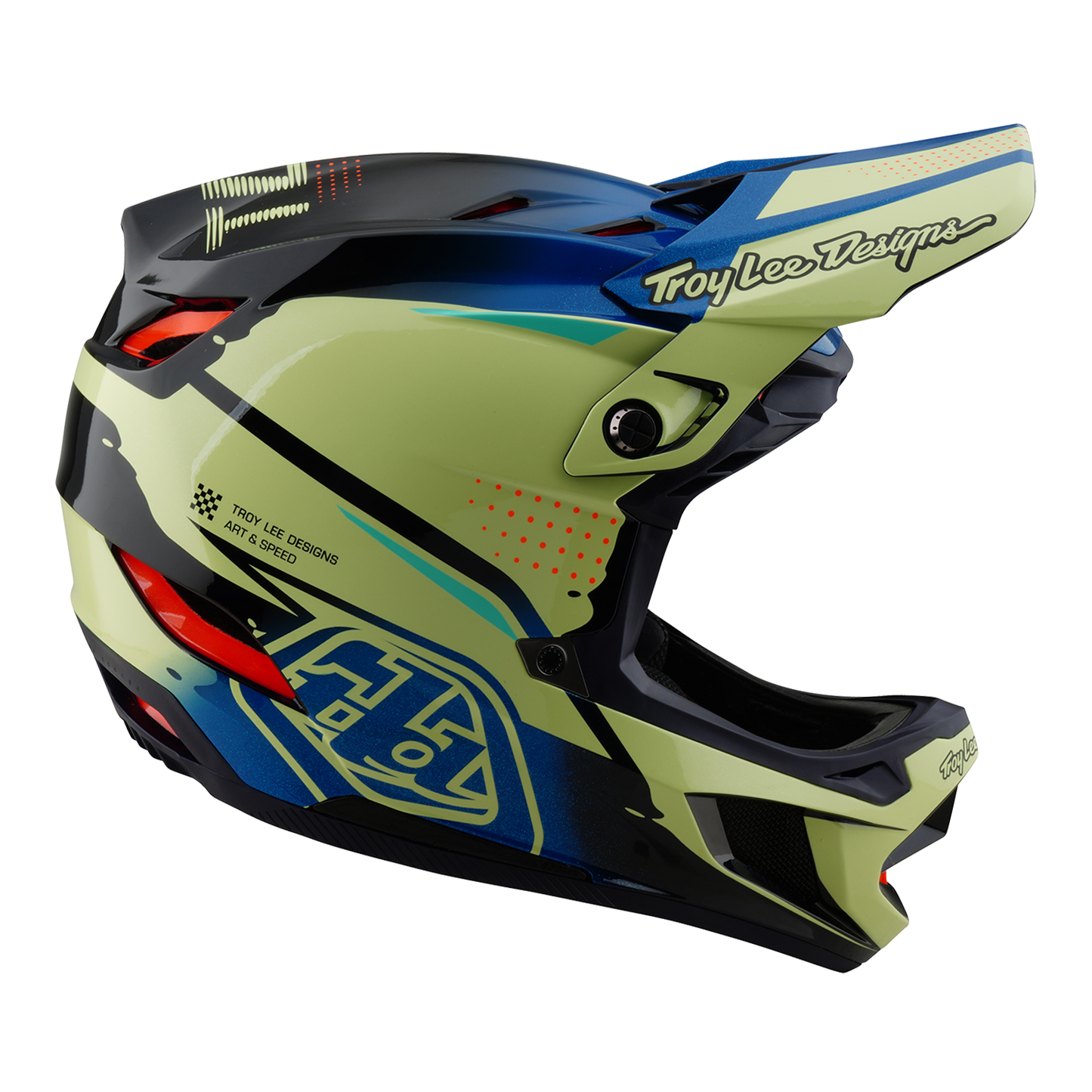Troy Lee Designs D4 COMPOSITE MIPS Drip MTB-kypärä Keltainen