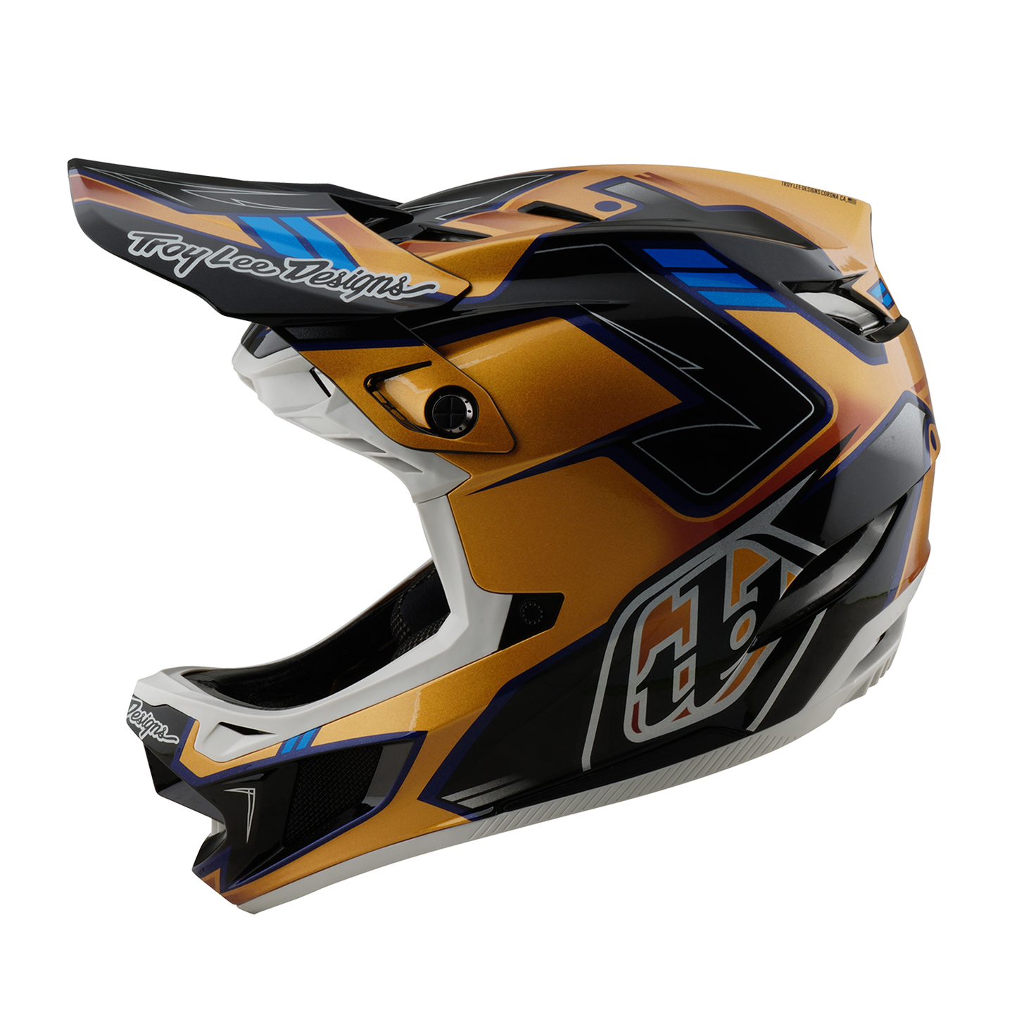 Troy Lee Designs D4 COMPOSITE MIPS ROYALTY MTB-kypärä musta/kultainen