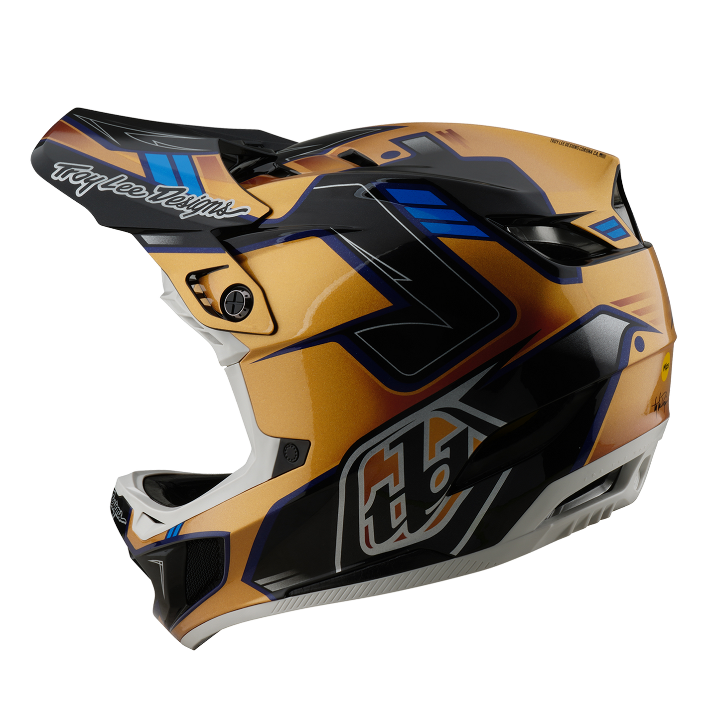 Troy Lee Designs D4 COMPOSITE MIPS ROYALTY MTB-kypärä musta/kultainen