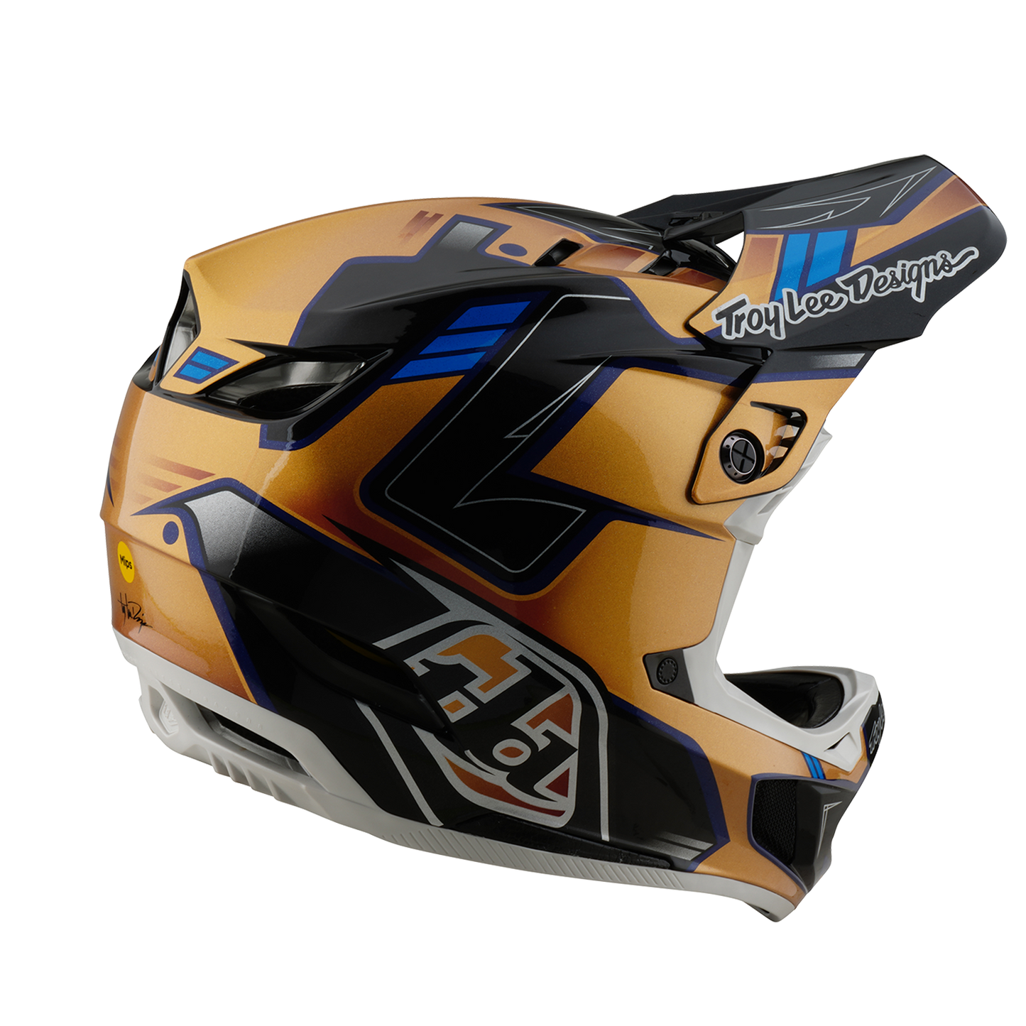 Troy Lee Designs D4 COMPOSITE MIPS ROYALTY MTB-kypärä musta/kultainen