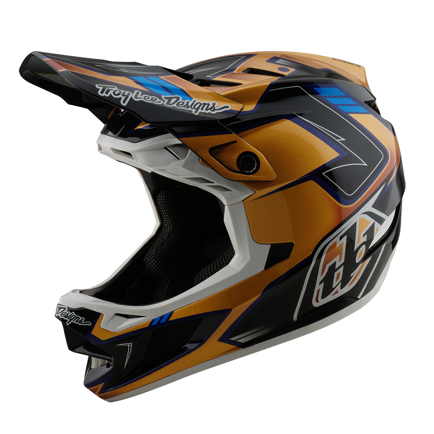Troy Lee Designs D4 COMPOSITE MIPS ROYALTY MTB-kypärä musta/kultainen