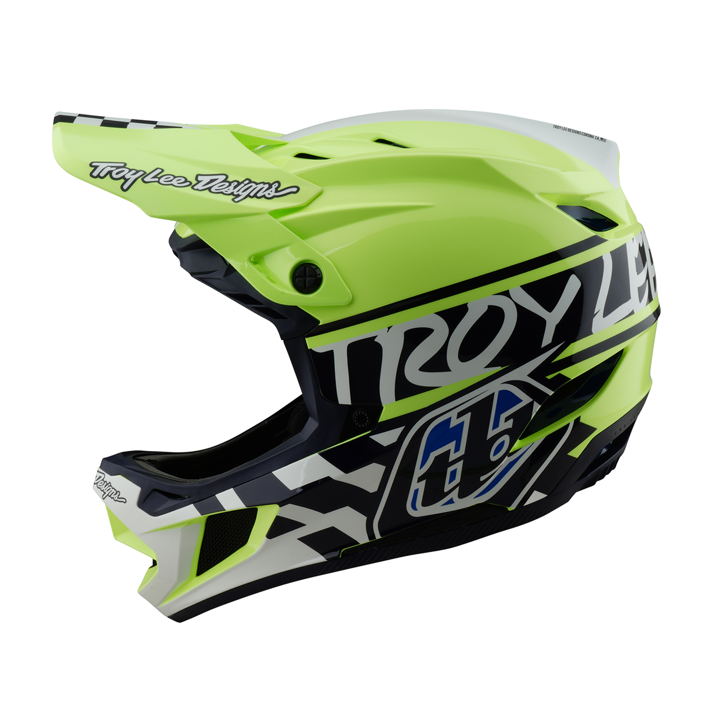Troy Lee Designs D4 POLYACRYLITE MIPS FIFTY 50 MTB-kypärä Sininen/Keltainen