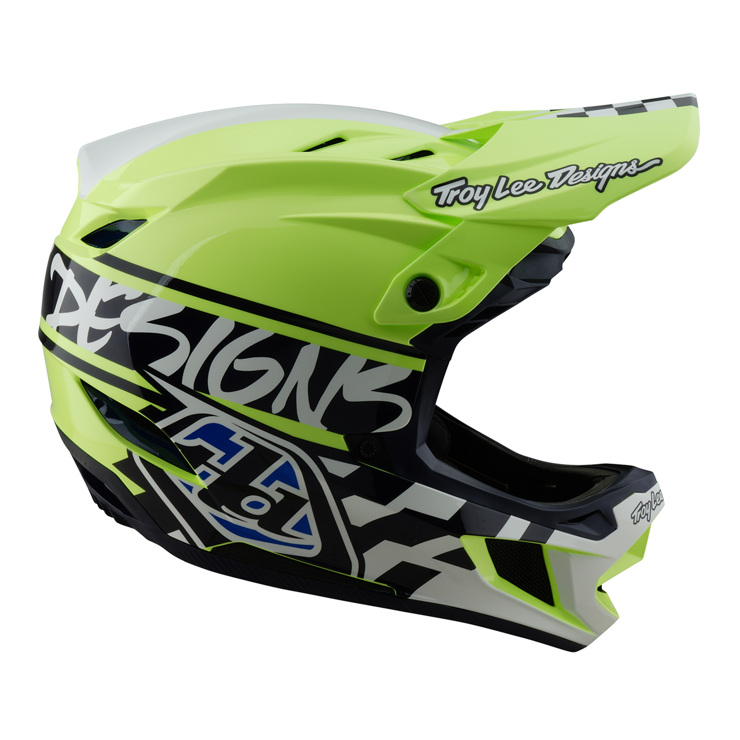Troy Lee Designs D4 POLYACRYLITE MIPS FIFTY 50 MTB-kypärä Sininen/Keltainen