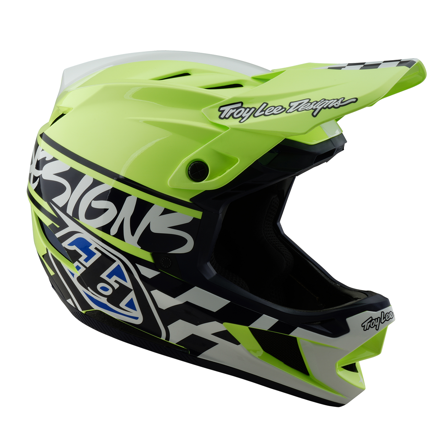 Troy Lee Designs D4 POLYACRYLITE MIPS FIFTY 50 MTB-kypärä Sininen/Keltainen