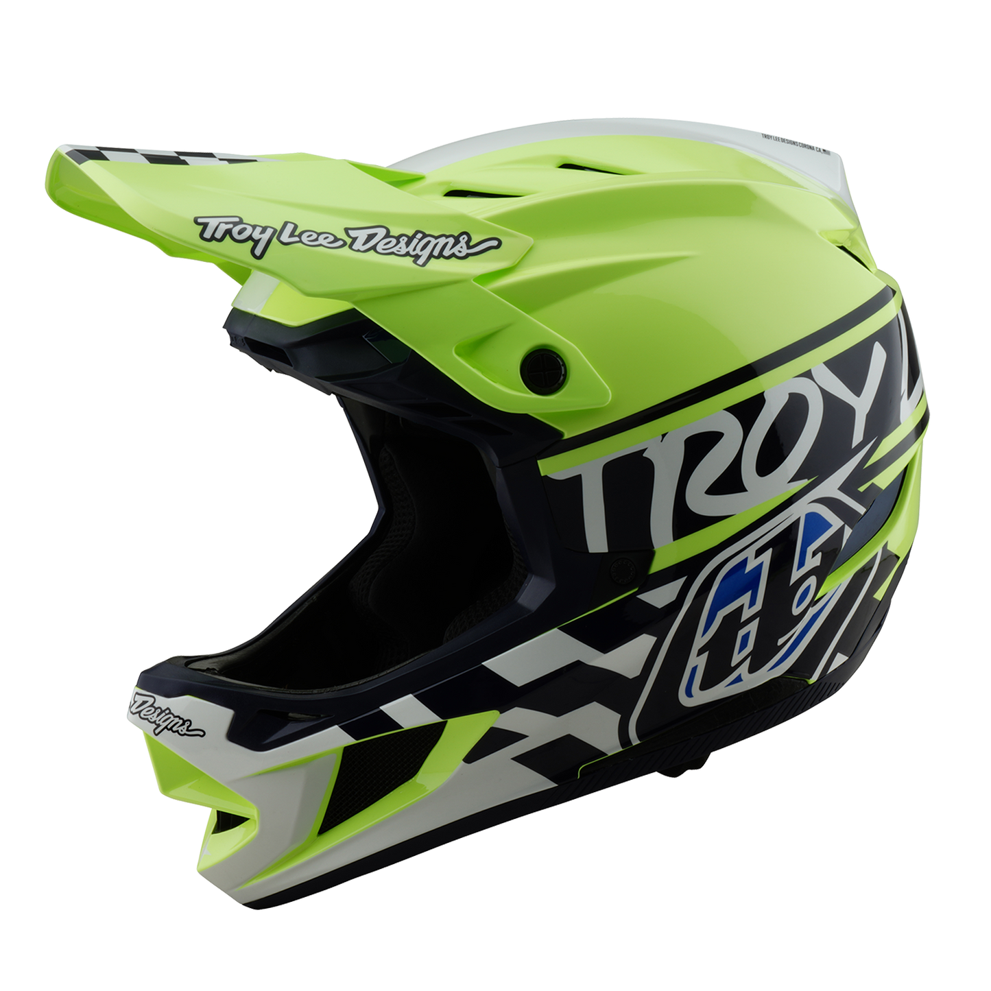 Troy Lee Designs D4 POLYACRYLITE MIPS FIFTY 50 MTB-kypärä Sininen/Keltainen