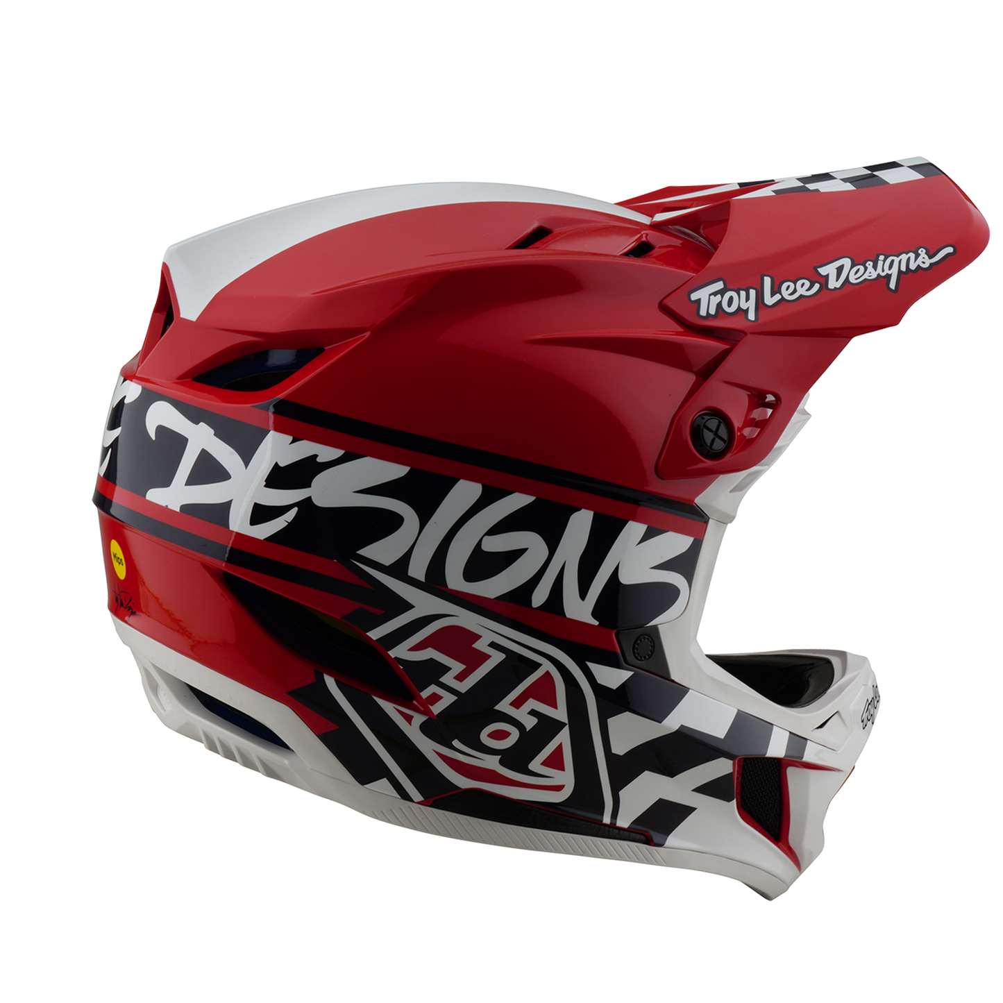 TROY LEE DESIGNS D4 POLYACRYLITE FIFTY 50 MTB-kypärä Valkoinen/Punainen 2025