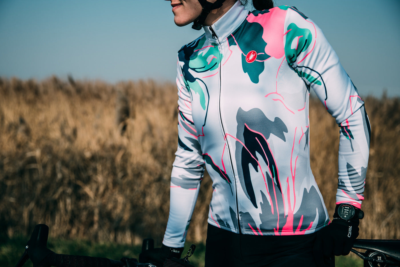 CASTELLI UNLIMITED THERMAL Naisten pitkähihainen trikoo harmaa/sininen