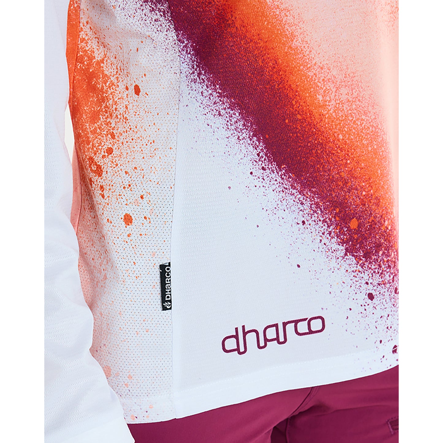 Naisten DHARCO GRAVITY FIREBIRD pitkähihainen trikoo Valkoinen/oranssi