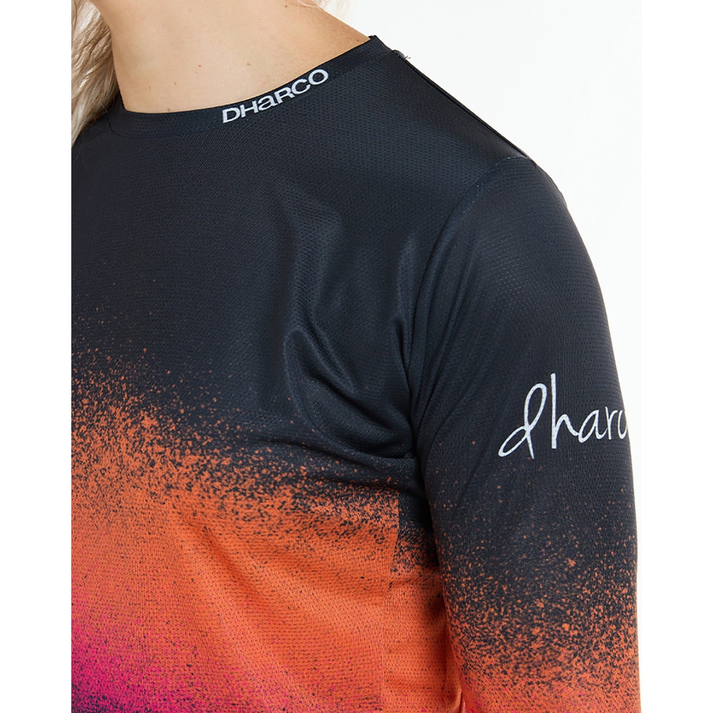 Naisten DHARCO RACE BLACK SNAKE pitkähihainen trikoo musta/oranssi