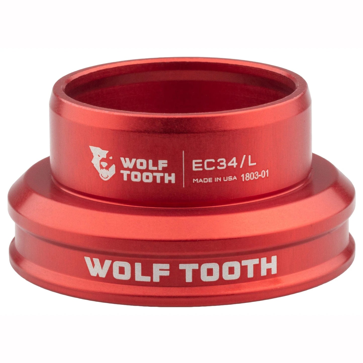 Matala aluslevy WOLF TOOTH PREMIUM 1"1/8 EC34 -ulkoiselle ohjauslaakerisarjalle, punainen