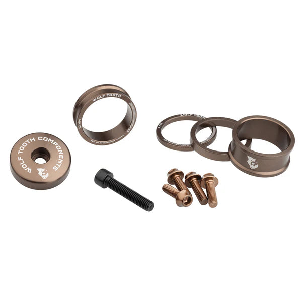Välikappaleet, varren suojus ja ruuvit WOLFTOOTH BLING KIT Espresso