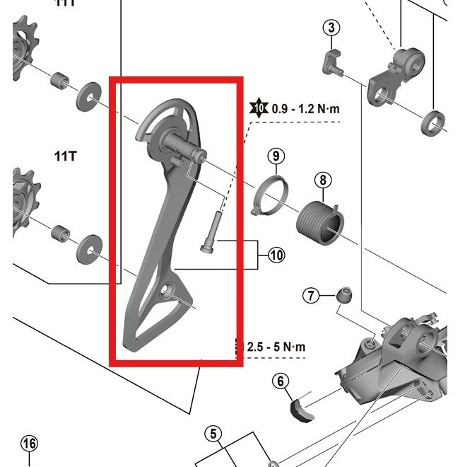 SHIMANO RD-R7150 Ulkoinen kara ja ruuvit