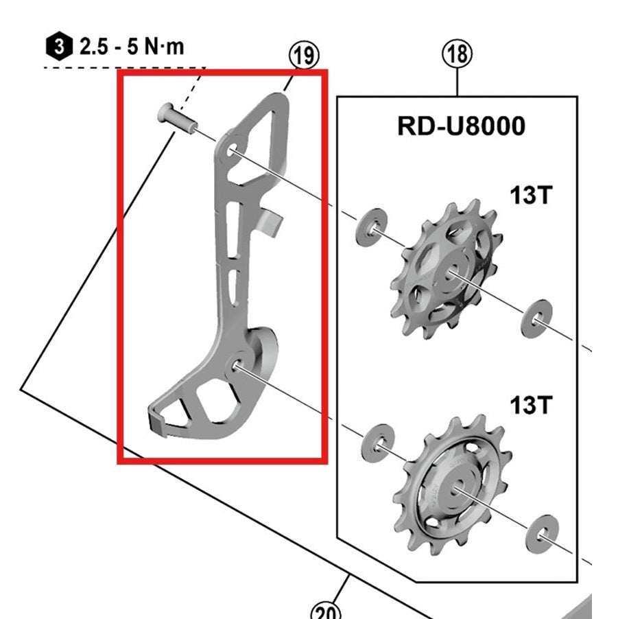SHIMANO RD-U8000/U6000 GS sisäinen takavaihtajan häkki