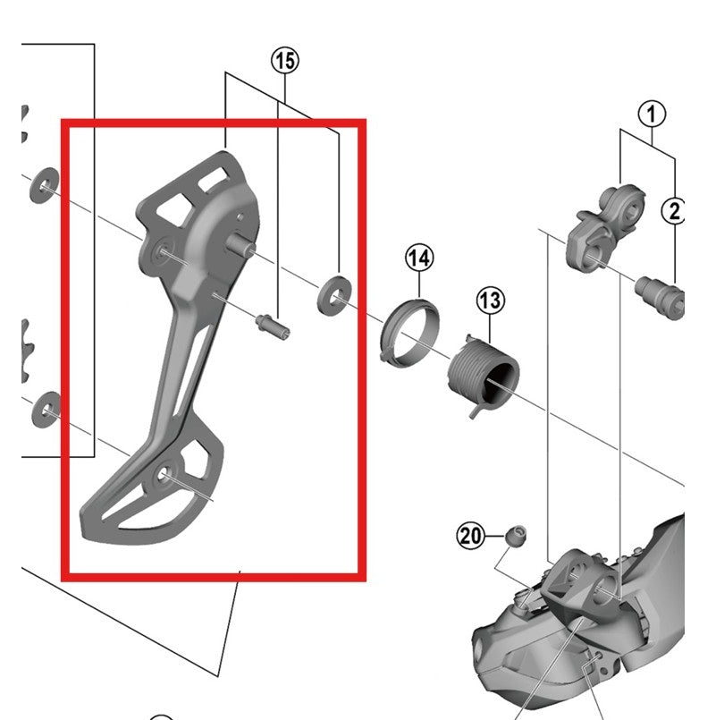 SGS SHIMANO RD-M8150-11 Ulkoinen nivelakseli