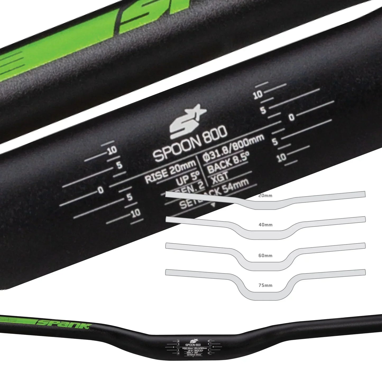 SPANK SPOON 800 Ranger Rise 60mm 800mm Punainen