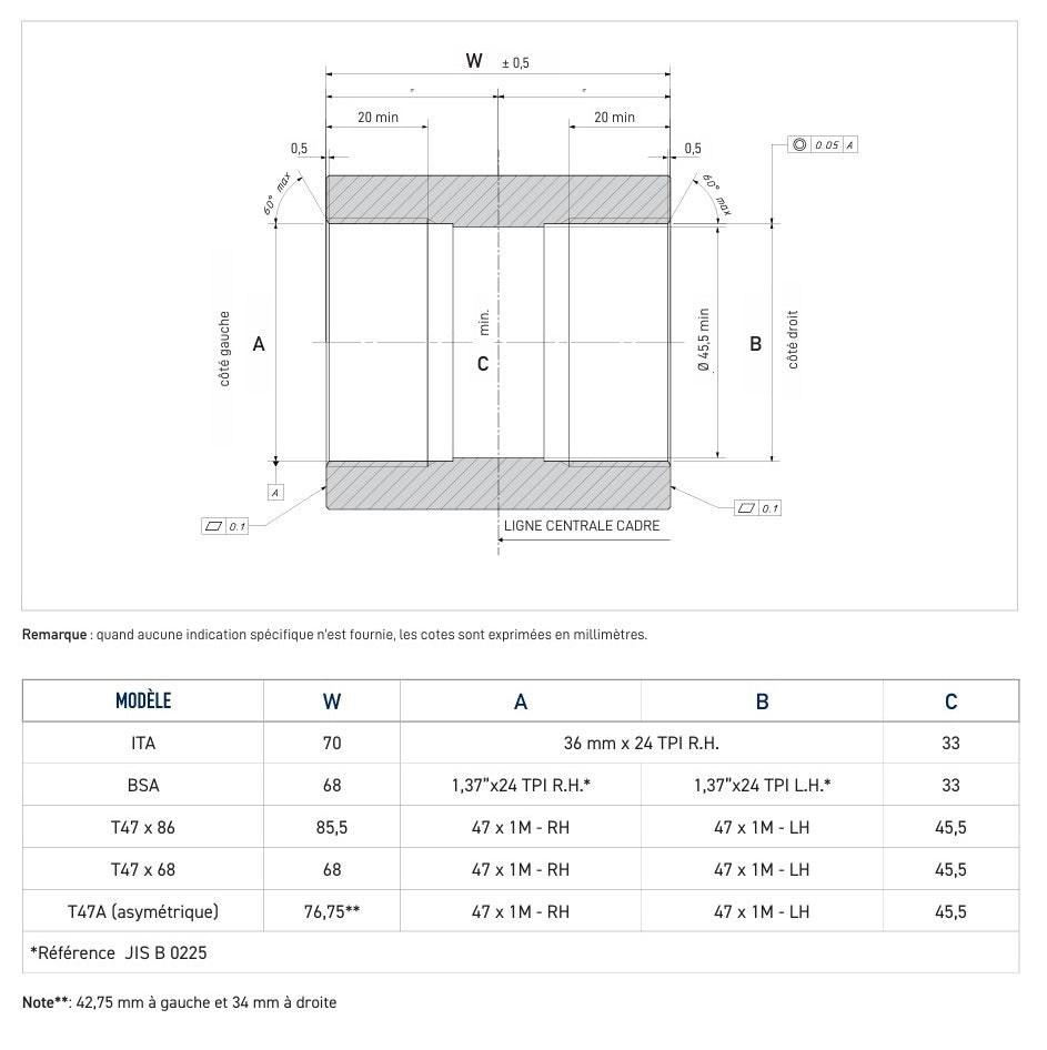 CAMPAGNOLO QCK-TECH ulkoinen kampiakseli - T47x68
