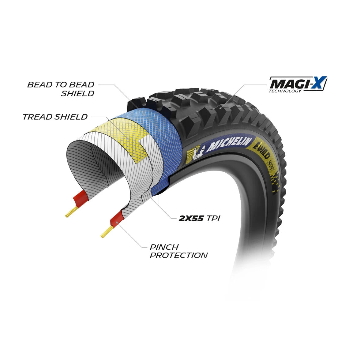 MICHELIN E-WILD FRONT Racing Line 29x2.40 Tubeless Ready Pehmeä rengas