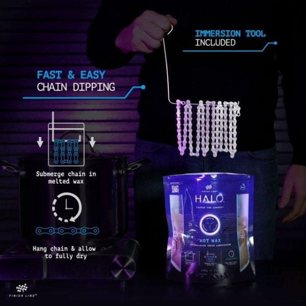 HALO WAX FINISH LINE Ketjujen voiteluaine Kuumavaharakeet (600 g)