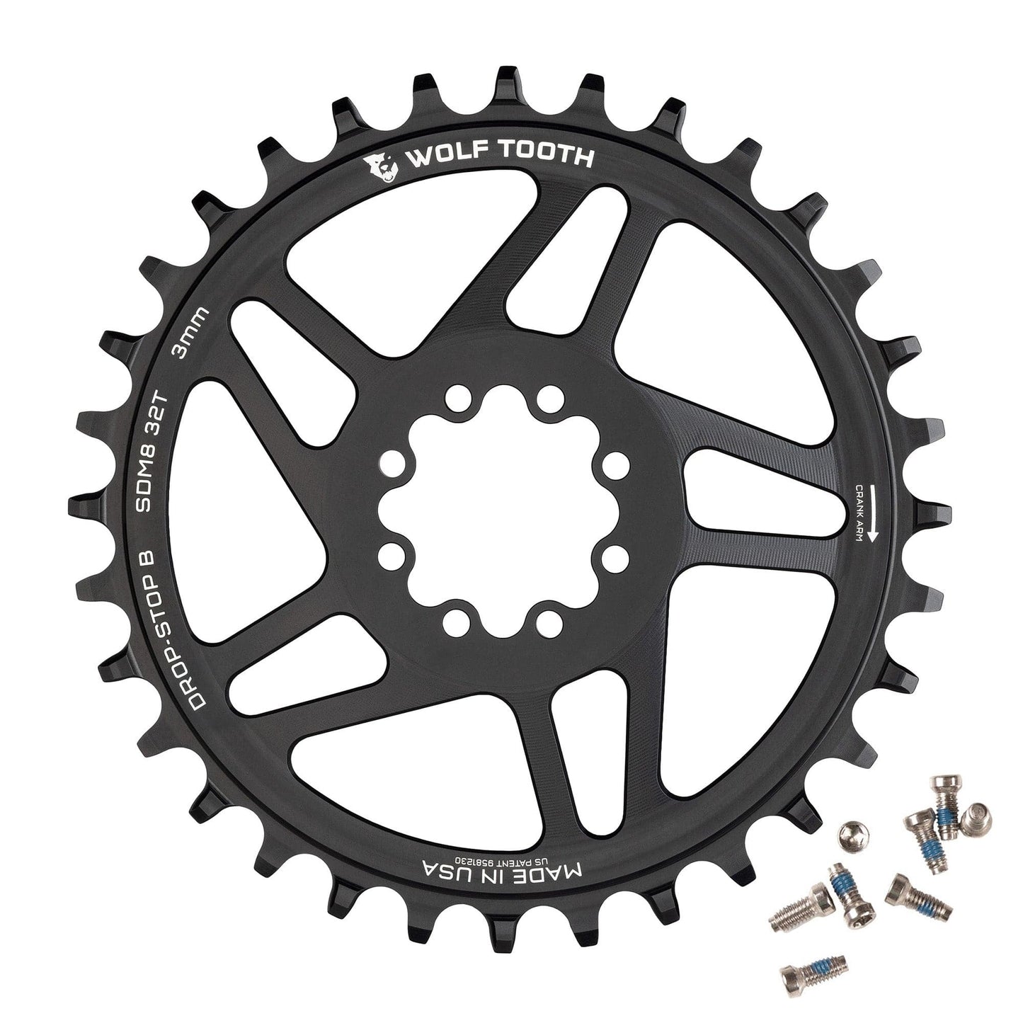 WOLF TOOTH 12V SRAM Direct Mount 8-pultti Mono-ketjupyörä Offset 3mm