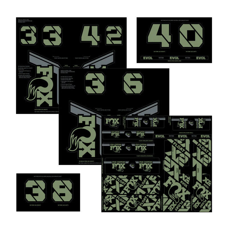 FOX haarukka ja iskunvaimennin tarrasarja Pistaasin vihreä