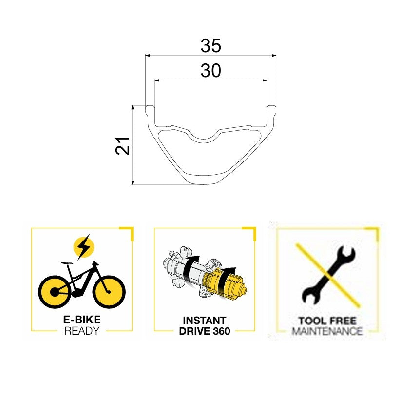 Pari MAVIC E-CROSSRIDE 1 29" 30MM pyöriä