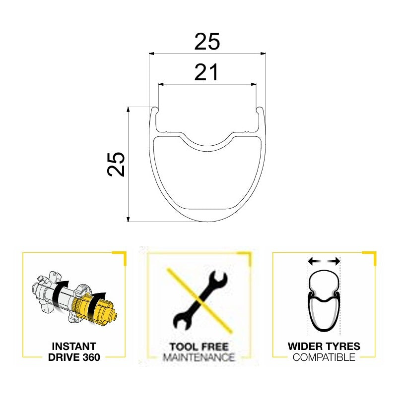Pari MAVIC AKSIUM 1 DISC Tubeless Ready -pyörää (Center Lock)